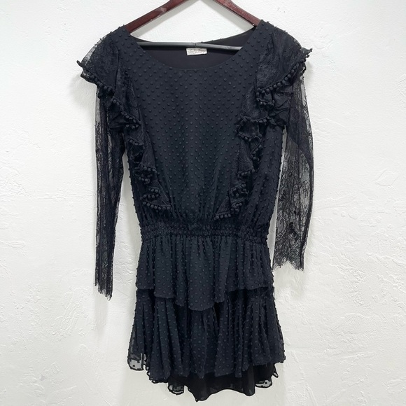 LoveShackFancy Nat Lace Mini Dress Black LSF - Picture 2 of 6